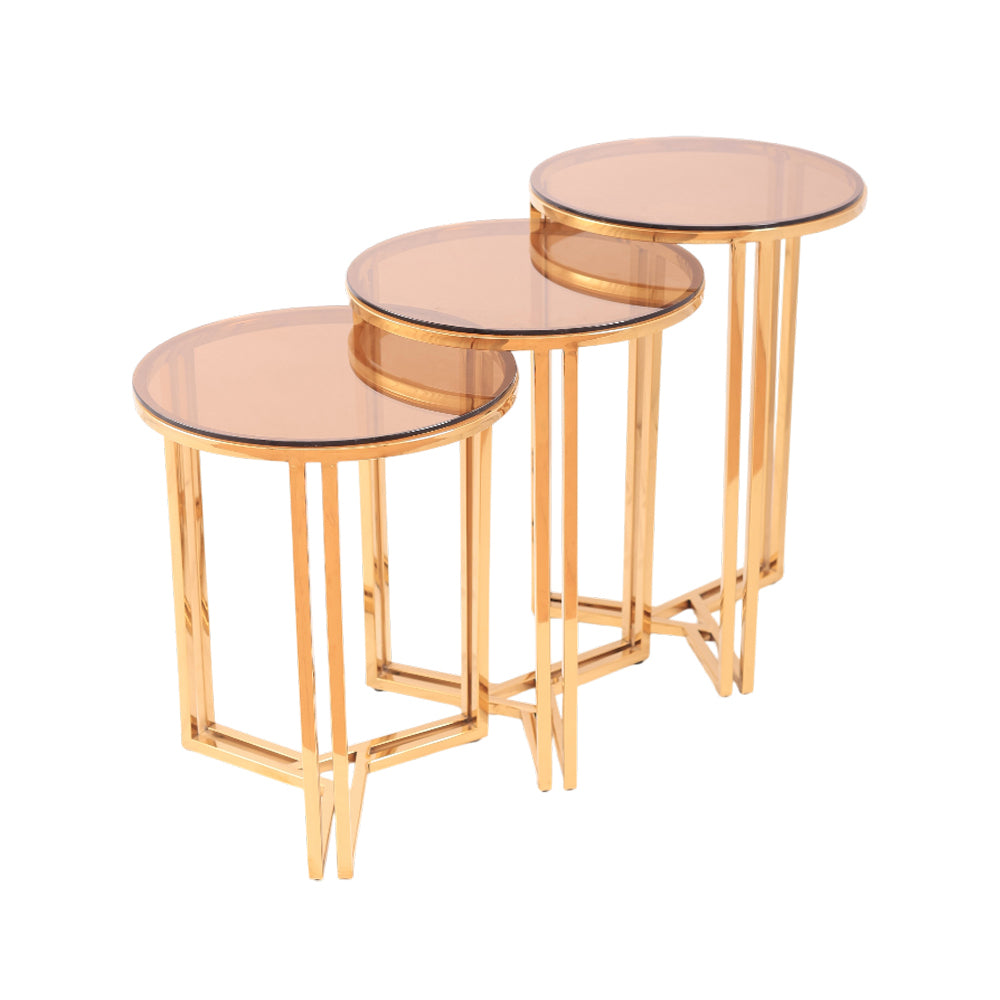 Table, stainless steel, 40×60cm Gold PVD - ترابيزه، استالس ستيل، 40×60 سم دهبي PVD